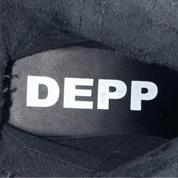 DEPP Black Pointed Toe Block Heel Cowboy Boots Size 38 Women's - Picture 2 of 10